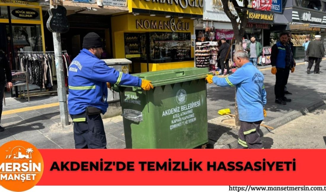 Akdeniz’de eski çöp konteynerleri yenilenerek temizlik altyapısı güçlendiriliyor. Çalışmalar ilçe