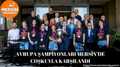 Avrupa şampiyonu ÇİMSA ÇBK Mersin Kadın Basketbol Takımı, kazandığı kupa