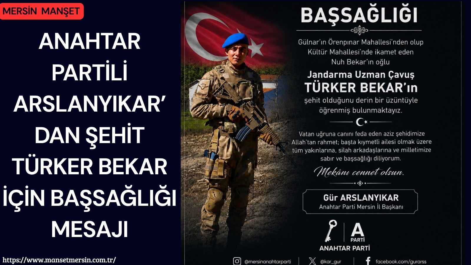 Anahtar Parti Mersin İl Başkanı Gür Arslanyıkar, Gülnar’ın Örenpınar Mahallesi